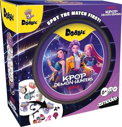Asmodee | Dobble K-POP Demon Hunters | Family Card Game | Ages 6+ | 2-8 Players | 15 Minutes Playing Time