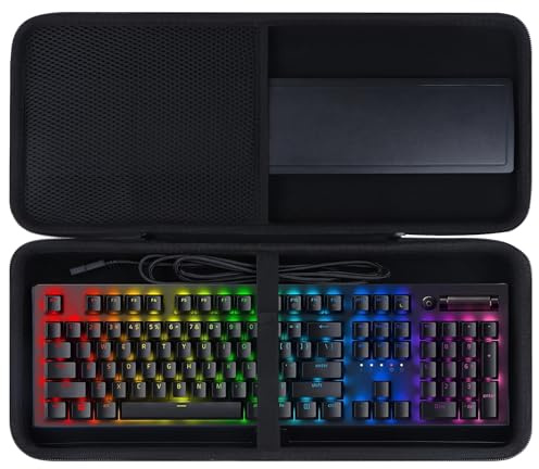 Lebakort Hard Case Compatible with Razer BlackWidow V3 /BlackWidow V4/Cynosa V2 / Ornata V3/Huntsman Elite/Huntsman V2/RedThunder K10 Mechanical Gaming Keyboard (Black)