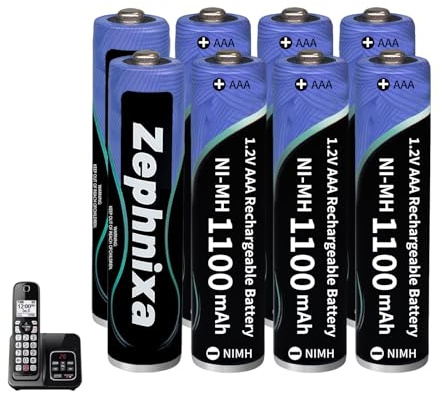 8 Stück AAA NiMH Akku 1,2V 1100mAh für Gigaset/Panasonic Schnurlos Telefon | Wiederaufladbar, vorgeladen, niedrige Selbstentladung, 2000 Zyklen – ideal für Gigaset/Panasonic Schnurlostelefone