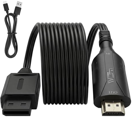 TNSLAND Adattatore HDMI per Wii, Cavo da Wii A HDMI Da 1 M, Convertitore Da Wii A HDMI 1080p/720p, Plug And Play, Supporta Tutte le Modalità di Visualizzazione Wii per Wii/Wii U/HDTV/Monitor (Nero)
