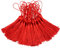 100pcs 13cm / 5 Zoll Seidige Floss Lesezeichen Quasten mit 2-Zoll-Kabel Schleife und Kleinen Chinesischen Knoten für Schmuck Machen, Souvenir, Lesezeichen, DIY Handwerk Zubehör (Rot)