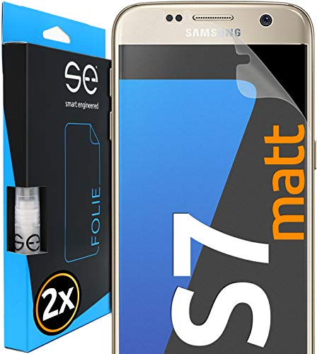 2x se® Film de Protection 3D Antireflet pour Samsung Galaxy S7, Auto-réparateur, Compatible Empreinte & FaceID, Installation Sans Bulles, Résistant aux Chocs et Rayures, Fabriqué en Allemagne
