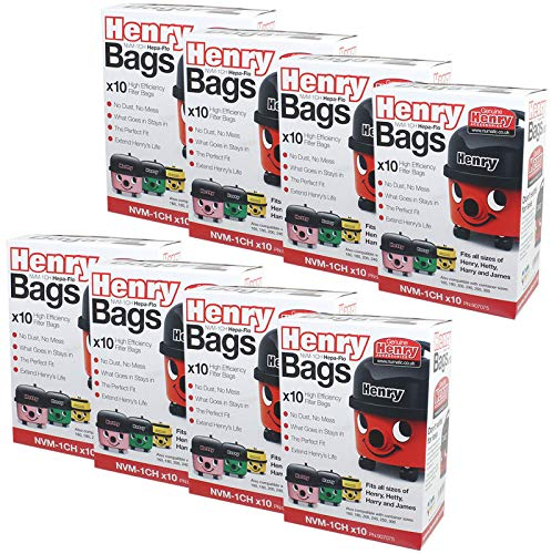 Boîte de 8 Paquets de 10 Sacs Authentiques Henry NVM-1CH Hepa Flo pour Tous Les bacs de Taille 160 à 300 - Henry Hetty James Basil