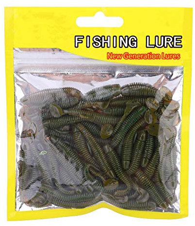 50 señuelos de Pesca Artificiales de 5 cm de Silicona Suave para Pesca al Aire Libre