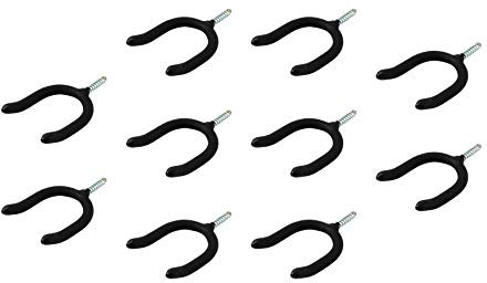 Gedotec Doppelhaken Garage Schraubhaken Wandhaken Werkzeug Gerätehalter Werkstatt für die Wand-Montage | Metallhaken gummiert | Länge 105 mm | 10 Stück - Montagehaken-Set zum einschrauben ins Holz