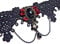 Queen of Spades Wide lace Black Burgundy Bronze Choker Gothic Victorian Necklace XS Collar, XS (up to 13 necks), Lace, Metal, Satin, Acrylic, acrylic