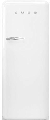 Smeg FAB28 50's Retro Style Top Freezer Refrigerator with 9.93 Cu Total Capacity, Multiflow Cooling System, Adjustable Glass Shelves 24-Inches, White Right Hand Hinge Made In Italy