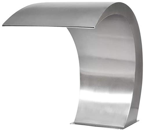 Fuente de Cascada de Acero Inoxidable, Resistente al Cloro y al Agua Salada, Cascada de Agua para Piscina 45 x 30 x 60cm