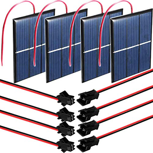 RUNCCI-YUN 4pcs 1.5V 0.65W 60X80mm Micro Mini Panneau Solaire cellules,Polysilicon,Portable,pour l'énergie de l'énergie Solaire, Accueil Bricolage, projets scientifiques,Jouets, Chargeur de Batterie