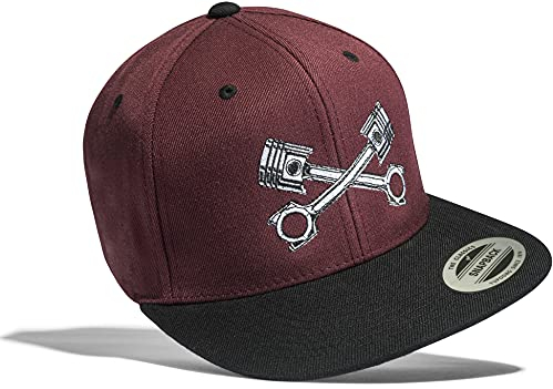 Tuner Cap Flexfit Snapback : Kolben - Rennsport Kappe Herren & Damen (One Size Red)