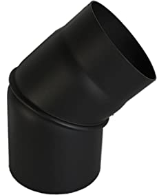 Tuyaux de poêle noir - Tous les diamètres et formes - Tous les angles - Tuyau de cheminée, conduit de fumée (diamètre 150 mm, coude réglable de 0 à 45 °)