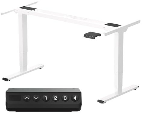 SANODESK EC4 Escritorio Elevable con 2 Motores con USB, Mesa de Pie, Regulable en Altura, Función Anticolisión (Altura 60-125CM/Telescópico 110-168CM/Carga 120KG)-Blanco