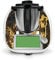 Deko Schutz Aufkleber kompatibel mit Küchenmaschine Thermomix TM6 Design Sticker Klebefolie Zubehör Küchengerät wasserfest selbstklebend RX042 (16 Goldpuder)