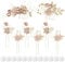 inSowni 20pcs Pale Mauve Decorative Flower Bridal Wedding Hair Side Combs+U-shaped Flower Hair Pins+Twist Spiral Pearl Hair Pins Headpieces Accessories for Brides Bridesmaids Women Girls (Pale Pink))