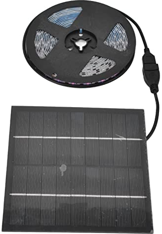 ViaGasaFamido Tira de Luces de Cultivo de Plantas Solares de 5W, Luces de Cultivo de Plantas LED de Energía Solar de Espectro Completo para Invernadero 5m / 16.4ft