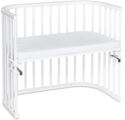 babybay Maxi Beistellbett mit Matratze Classic Cotton Soft, weiß lackiert, Ohne Mesh-nestchen