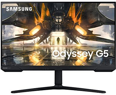 Samsung Monitor Gaming Odyssey G5 (S32AG504), Flat, 32'', 2560x1440 (QHD), HDR10, IPS, 165 Hz, 1 ms, FreeSync Premium, G-Sync, HDMI, Display Port, Ingresso Audio, HAS, Pivot, Flicker Free