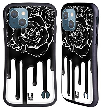 Head Case Designs Rose Goutte Noire Coque Hybride Compatible avec Apple iPhone 13