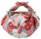 Furoshiki Wickeltasche (Retro-Blume), hergestellt in Japan, 100 % Baumwolle, japanisches Kimono-Design, Geschenkpapier, Tapisserie-Tasche, Furoshiki Taschenset rot / 70.0 cm, 27.56 inches x 27.56