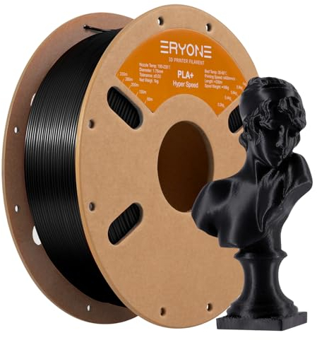 ERYONE High Speed Filament PLA+ 1.75mm +/- 0.03mm, High Speed Filament PLA+,Rapid PLA Plus Filament, 3D printing filament,<400mm/s Hyper Speed PLA+ filament, 1kg (2.2LBS) / Spool, Black