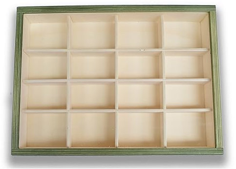 Caja Expositora de Madera con 16 Compartimentos