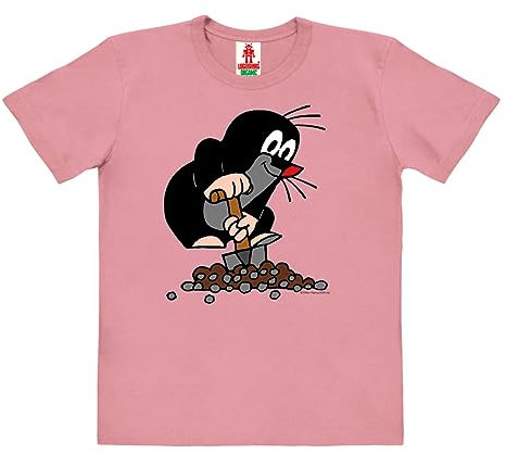 Logoshirt®️ TV I Der kleine Maulwurf I Hügel I Bio T-Shirt Print I Kinder I Mädchen & Jungen I kurzärmlig I rosa I Lizenziertes Originaldesign I Größe 164