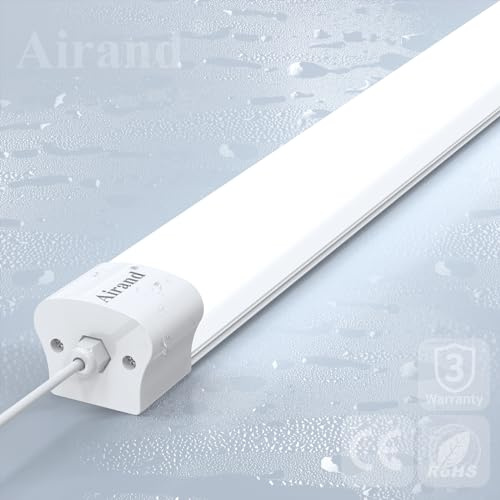 Feuchtraumleuchte LED, LED Kellerlampe, Garagenleuchte IP66 Wasserfest, LED Röhre 5000K Kaltweiß, Kellerleuchte werkstattlampe Garagelampe lampe Garage Keller werkstatt