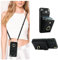 QLTYPRI Handyhülle für Samsung Galaxy S24 Hülle mit Band, Mikrofaser Leder Handykette Case mit Kartenfach Ringständer RFID Schutzhülle Lederhülle Tasche Etui für Samsung Galaxy S24 - Schwarz