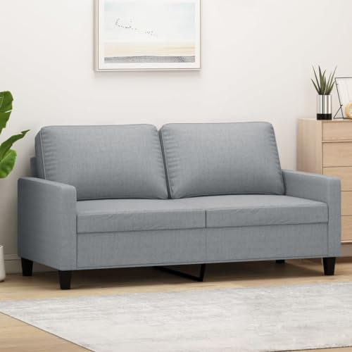 SECOLI 2er Sofa zweisitzer - Hellgrau-Stoff - 77 cm x 77 cm x 81 cm