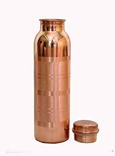 TreegoArt Silver Touch Pure Copper Water Bottle Leak Proof Bottle Water Storage Item Copper Vessel Kitchen Item For Home And Office- 1000 ML