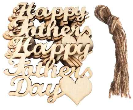 MagiDeal Basteln zum Vatertag Holzverzierungen Vatertagsdekorationen Zubehör Vatertagsgeschenk mit Seil Papa-Geschenk für Fenster