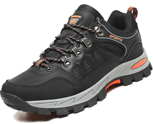 VTASQ Scarpe da Trekking Uomo Scarpe Montagna Antiscivolo Scarpe Escursionismo Ammortizzate Traspiranti Uomo Scarpe Ginnastica Camminata Stringate Nero 43EU