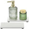 2PCS Diatomite Marble Stone Drying Mat for Kitchen Counter, Water Absorbing Soap Tray Stone Faucet Mat for Bathroom, Quick Dry Splash Guard Sink Protector, Vanity Dish Dispenser Sponge Holder, 8x3.8