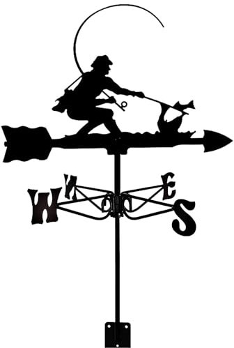 Wetterfahne, Angler, Silhouette, Wetterfahne, Edelstahl, Garten, Eisen, Wetterfahne, Tennisspieler, Windrichtungsanzeige für Bauernhof, Garten, Pavillon, Dekorationen (Angler)