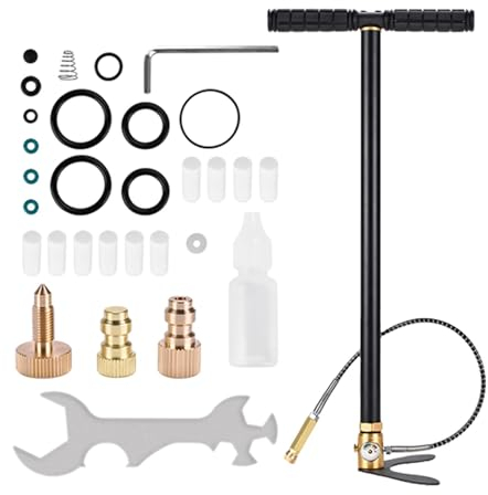 3-stufige Steigbügelpumpe Handpumpe - Paintball Tankstellen Standpumpe | Ergonomische Steigbügelpumpe Hocheffiziente Handpumpe für Auto Motorrad Fahrrad