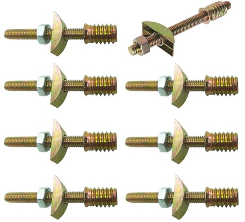 Lot de 8 boulons de connexion M8 x 80 mm pour plan de travail, fixations de table, boulons de connecteur de comptoir, écrous rondelles, accessoires de fixation de meubles pour blocs de boucher et