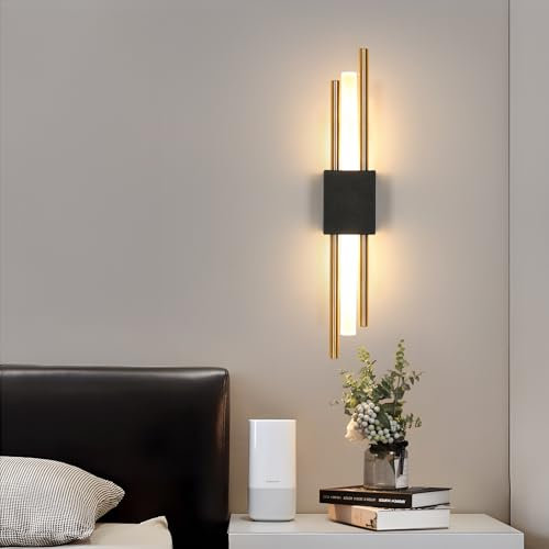 Comely LED Wandleuchte Innen, Kreative Lange Parallele Wandlampe LED, Moderne LED Acryl Wandleuchten für Wohnzimmer Schlafzimmer Korridor Treppen, Warmweiß 3000 K, 40 CM