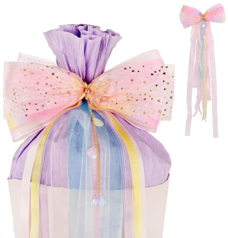 Schleife Schultüte, Schultütenschleife Zuckertütenschleife, Schulanfang Einschulung Deko, Zuckertüten Schleife für Mädchen, Zuckertüte Deko, für Hochzeit Party Geburtstag Geschenverpackung (Rosa)