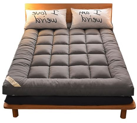 MTNBHH Japanische Futon-Matratze, verdickte weiche Matratze, Faltbare Rollmatratze, bodenstehendes Schlafsofa, atmungsaktives faltbares Bodenbett(Gray,90 * 200cm)