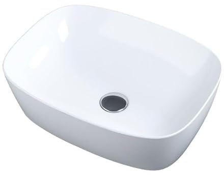 Barbottina Lavabo da appoggio in ceramica bianca modello CTL 50 cm