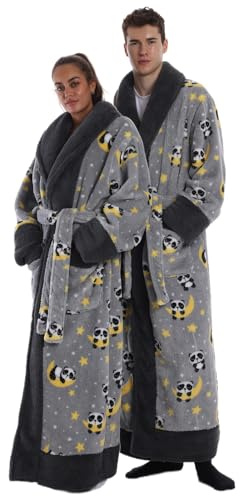 Gegeryozer Accappatoio e Vestaglia in Flanella Super Morbido, con Tasche, Cintura e Collo Rivoltato, Unisex Taglia Unica per Casa, SPA, Hotel