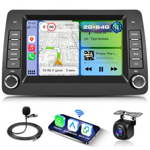 Motorsi 2GB+64GB Carplay Autoradio per Fiat Panda 169 (2002-2012) | 7 Car Stereo con 5G-WiFi,GPS,Android Auto,Bluetooth,EQ,FM/RDS Radio,SWC,USB,Mirror Link,Canbus,AHD Telecamera