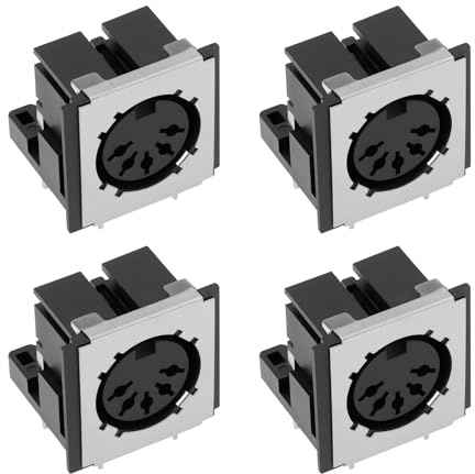 OTOTEC Lot de 4 Connecteurs Femelles 5 Broches DIN LN0507 pour Signaux Audio Et équipements Industriels avec Blindage