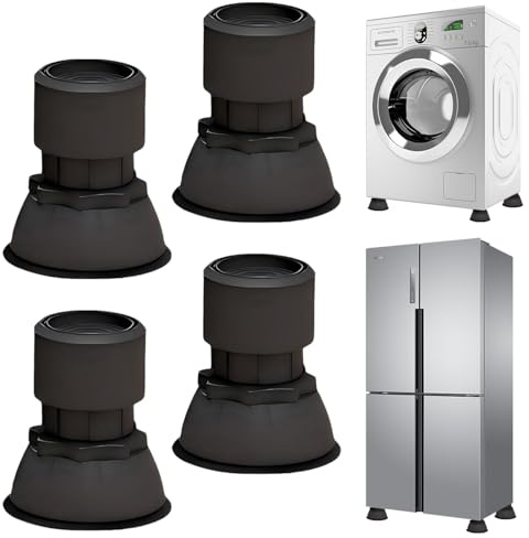 Waschmaschinenfußpolster, 4 Stück Schwingungsdämpfer Waschmaschine, Anti-Vibrations-Füße, Universal-Erhöhungspad für Waschmaschinensockel, Waschmaschine füße für Waschmaschinen Trockner