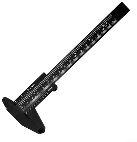 Calibro a corsoio in plastica da 150 mm con scala a doppia regola per misurazione di precisione di gioielli, oggetti d'antiquariato e piccoli oggetti delicati (nero)