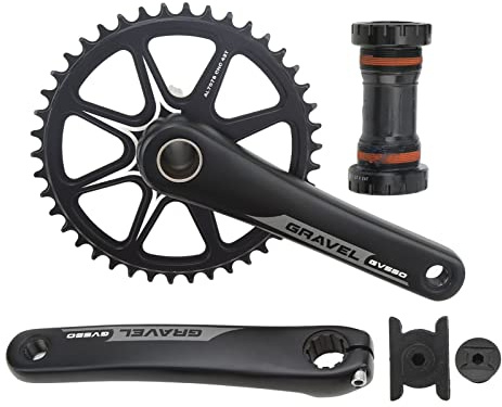 Plato y bielas para bicicleta de carretera, conjunto de bielas huecas integradas en aleación de aluminio con plato de 42 dientes, longitud de biela de 172,5 mm, compatible con
