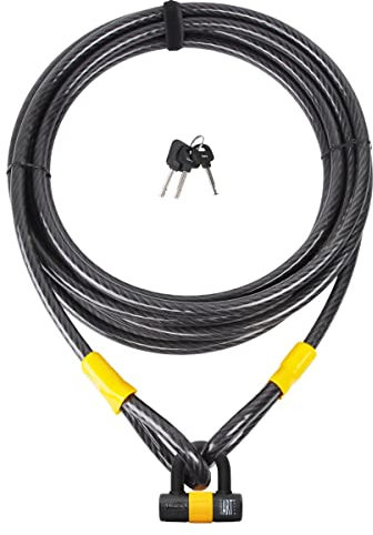 VINZ Kibo Schlaufenkabel ø20mm | ART 1 Zertifikat | Stahlseil mit Kunststoff ummantelt | Kabelschloss aufrollbar 3m - 10m Lang mit Schlüsseln | geeignet als Bootsschloss/Gartenmöbel zu sperren (10m)