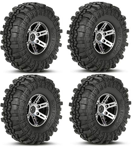 KEEDA 110mm 1,9 Zoll Metall Beadlock Räder und Gummireifen für 1/10 RC Rock Crawler Car Axial SCX10 TRX4 RC4WD D90 TF2