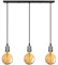 iDEGU 3-flammig Vintage Pendelleuchte, Retro Edison Hängelampe Metall LED Pendellampe Hängeleuchte mit E27 Lampenfassung Deckenfassung Lampe Sockel Fassung - Schwarz und Silber