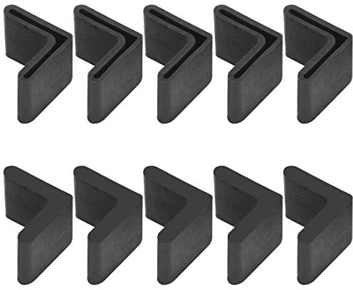 Hilitchi 20 Pcs 35mm x 35mm L Shaped Black Rubber Angle Iron Caps Furniture Angle Pads Bed Steel Frame Racks Shelves Rubber Feet Covers